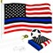 G128 - 6 Feet Tangle Free Spinning Flagpole (White) Blue Lives Matter Flag Brass Grommets Embroidered 3x5 ft (Flag Included) Aluminum Flag Pole